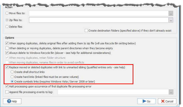 Duplicate file linking